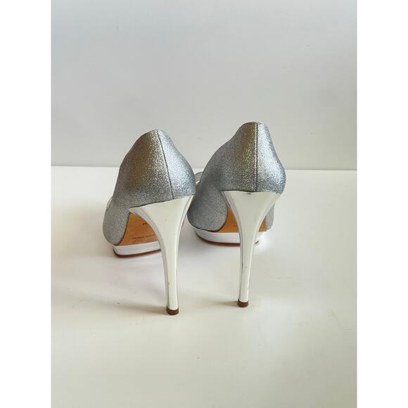 BCBGMAXAZRIA Womens Silver Glitter Party heels US 7.5 - Picture 4 of 10